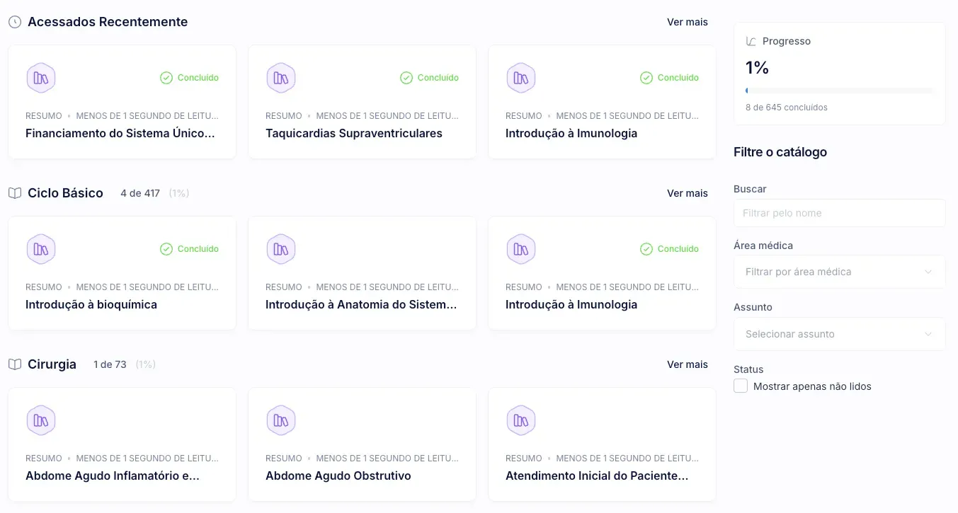 Resumos completos com dados aprofundados e referências