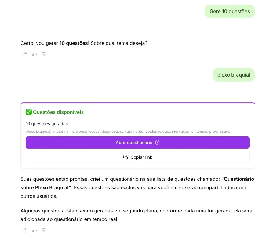Gere questões e flashcards atráves da IA